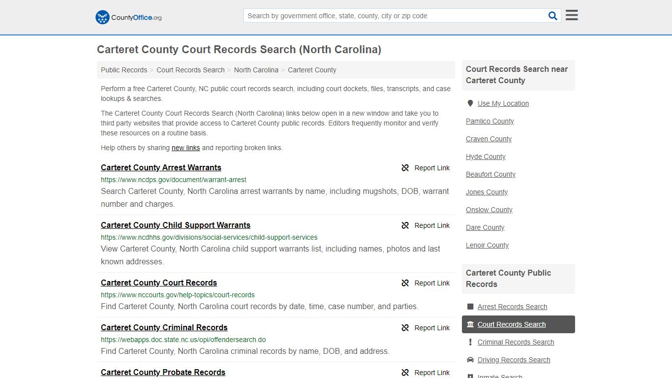 Court Records Search - Carteret County, NC (Adoptions ...