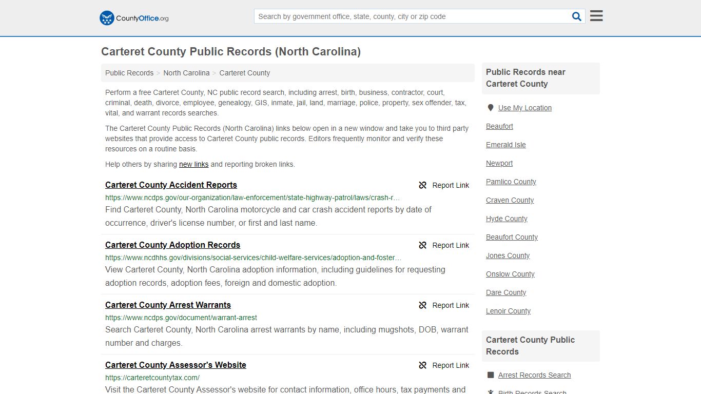 Public Records - Carteret County, NC (Business, Criminal ...