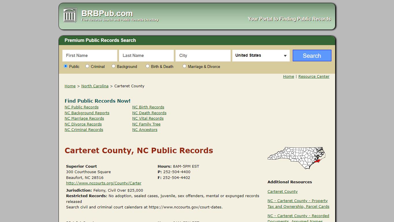 Carteret County Public Records | Search North Carolina ...